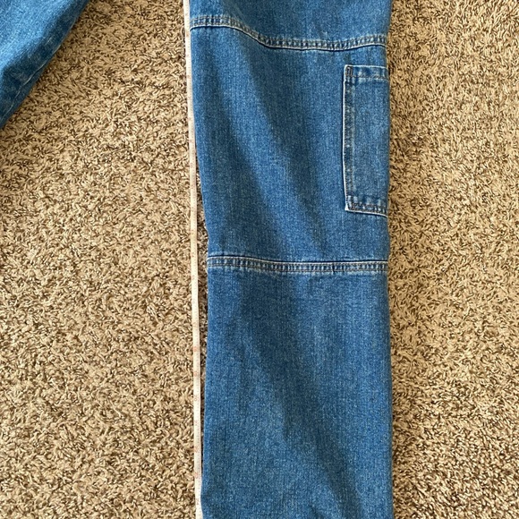 Shein Jeans Womens Size Medium Blue Straight Wide Leg Outdoors Cargo Utility - Picture 5 of 14